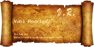 Vahl Rodrigó névjegykártya